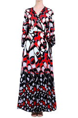 Annabella Print Designer Wrap Maxi Dress