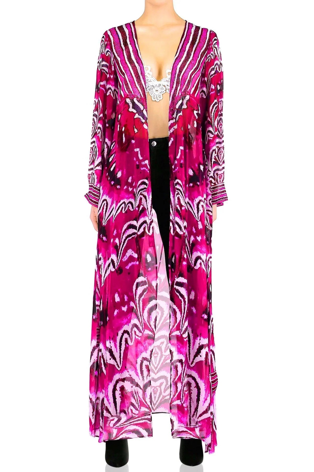 Annabella Butterfly Print Swim Kaftan Cover Up