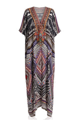 Black Silk Kaftan Dress – Beach & Vacation Wear | Shahida Parides