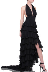 Black Tiered Ruffled Maxi Dress