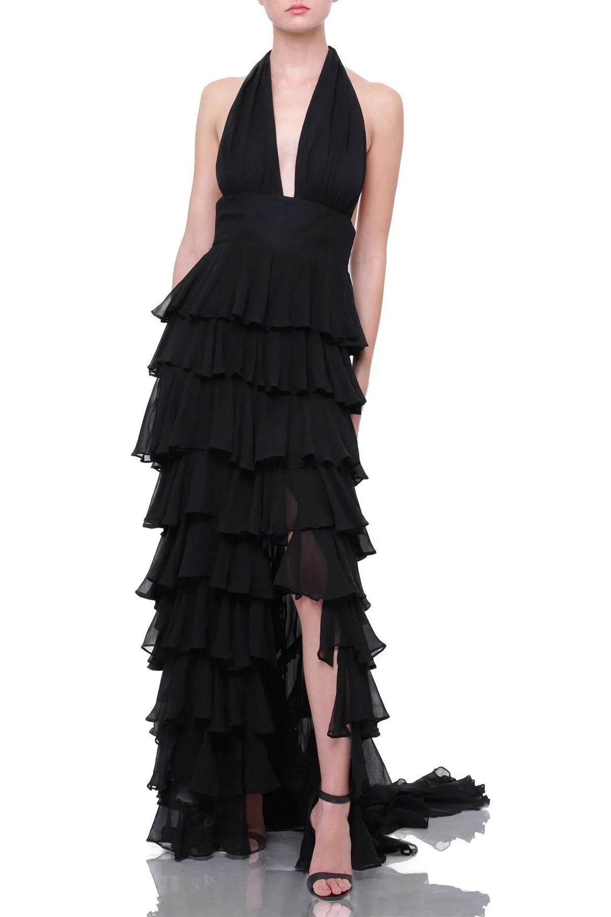 Black Tiered Ruffled Maxi Dress