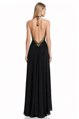 Black Draped Maxi Scarf Dress