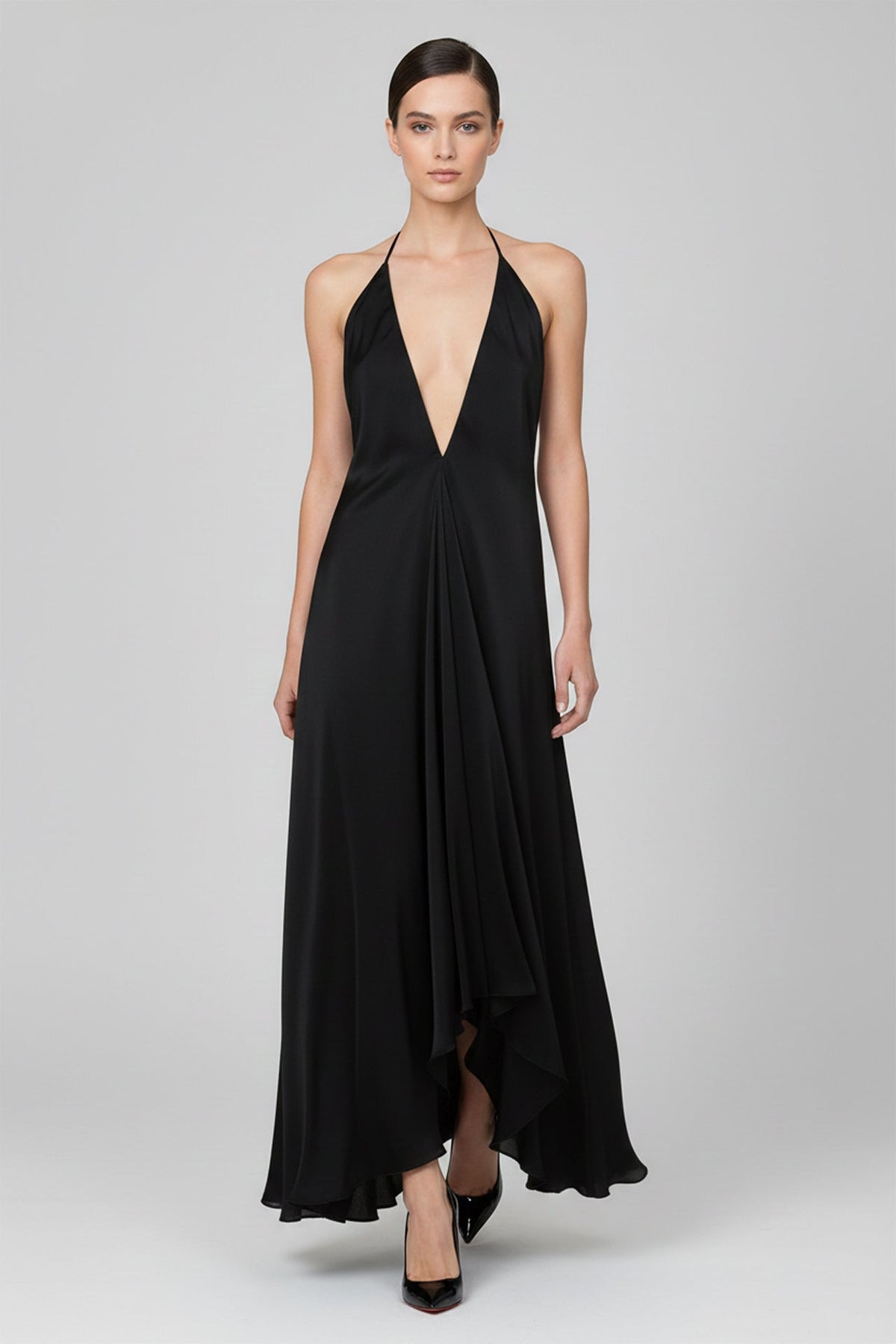 Black Maxi Handkerchief Dress