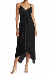 Black Asymmetrical Midi Dress