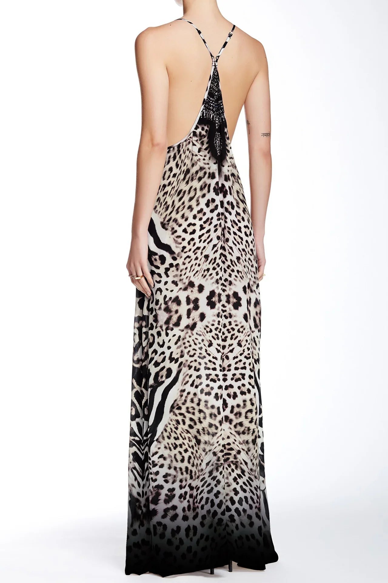 Animal Print Strappy Maxi Dress