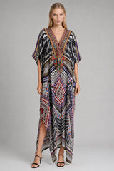 Black Silk Kaftan Dress – Beach & Vacation Wear | Shahida Parides