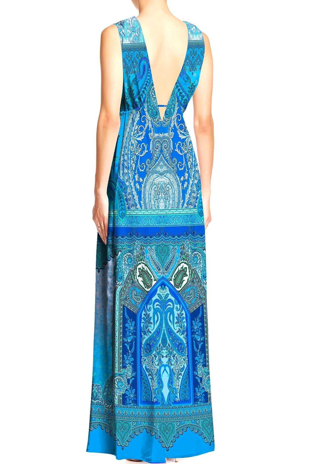 Blue Plunging Dresses