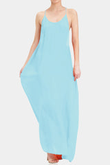 Aqua Blue Long Camisole Dress