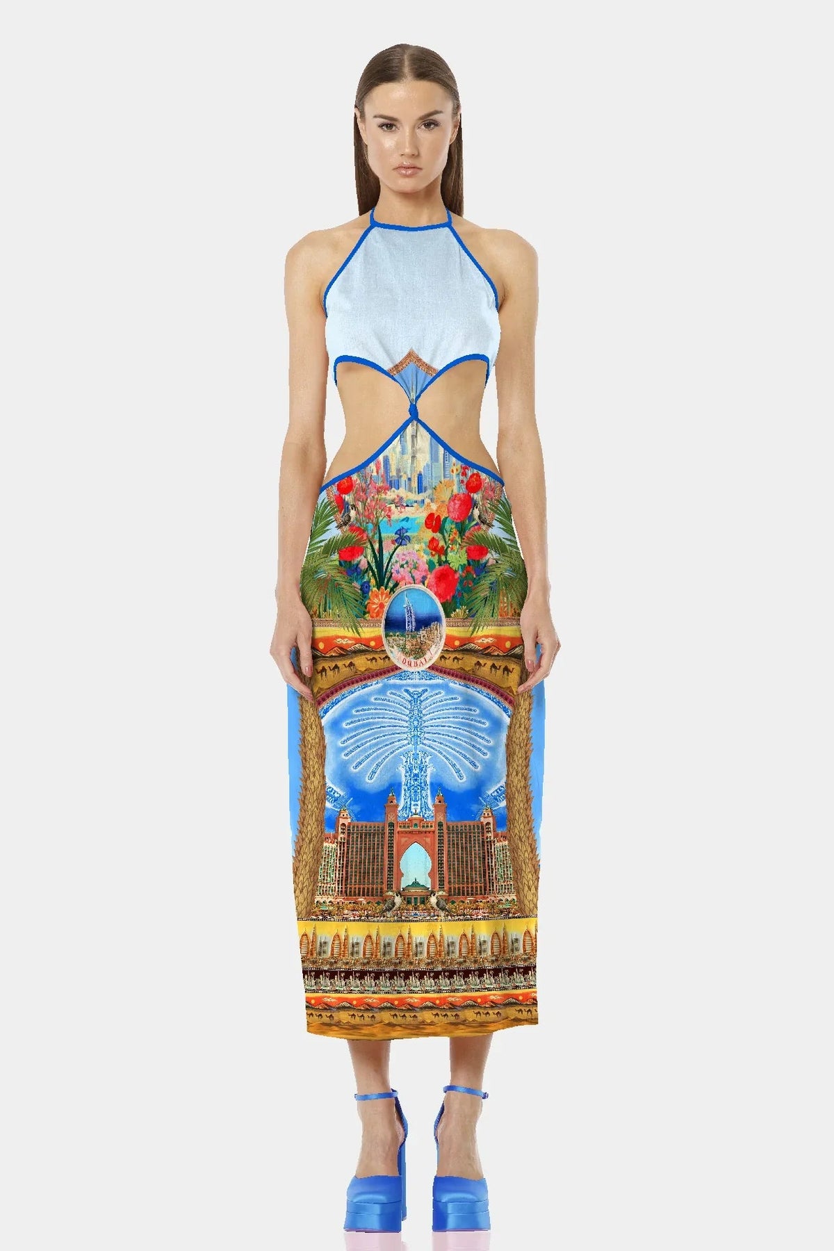 Blue Fancy Maxi Dress for Women