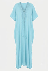 Aqua Blue Multiway Kaftan Dress - Resort Wear Kaftan