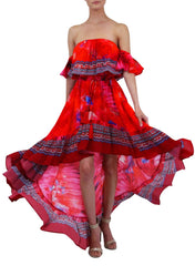 Adrenaline Red Off Shoulder Ruffle Dress