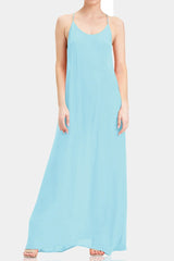 Aqua Blue Long Camisole Dress