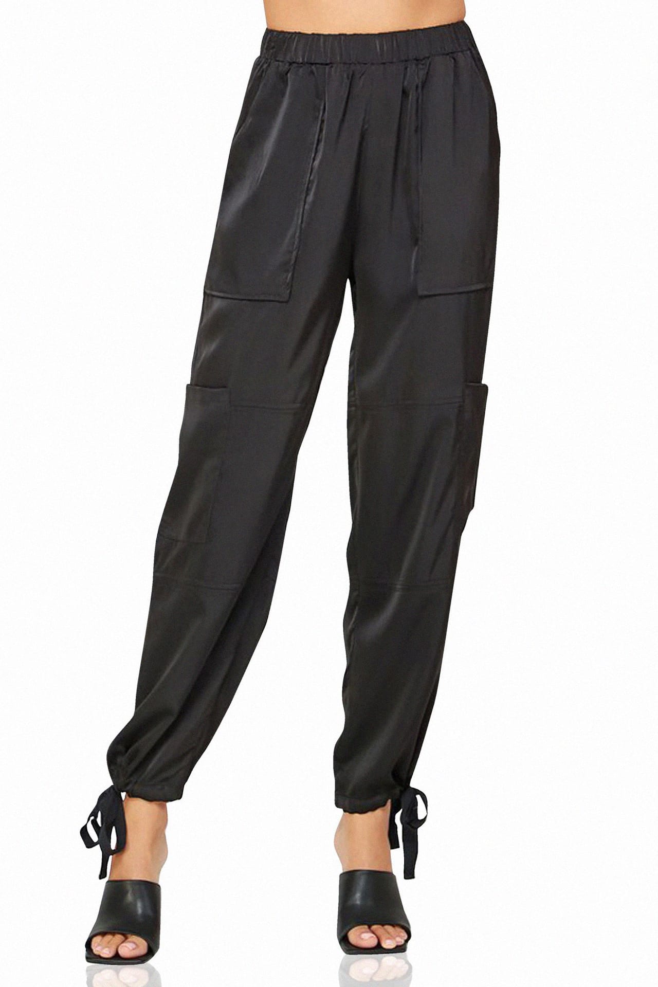 Black Jogger Pants for Women with High Waist Fit