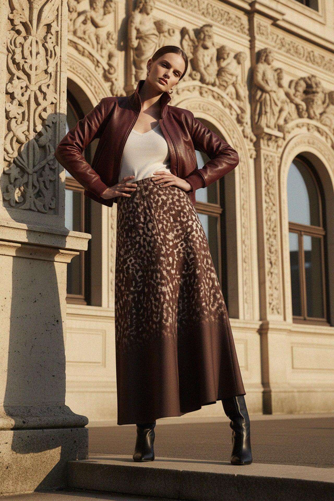 Animal Print Ladies Midi Skirts