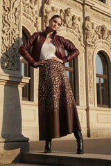 Animal Print Ladies Midi Skirts