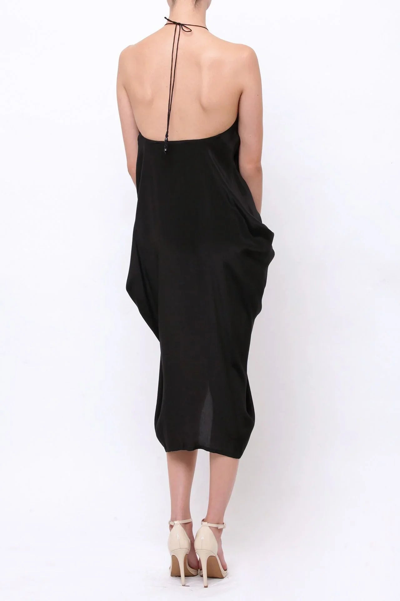 Black Silk Kaftan Dress – Timeless Luxury for Evening & Resort Wear