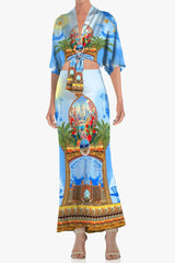 Blue Summer Wrap Top for Women