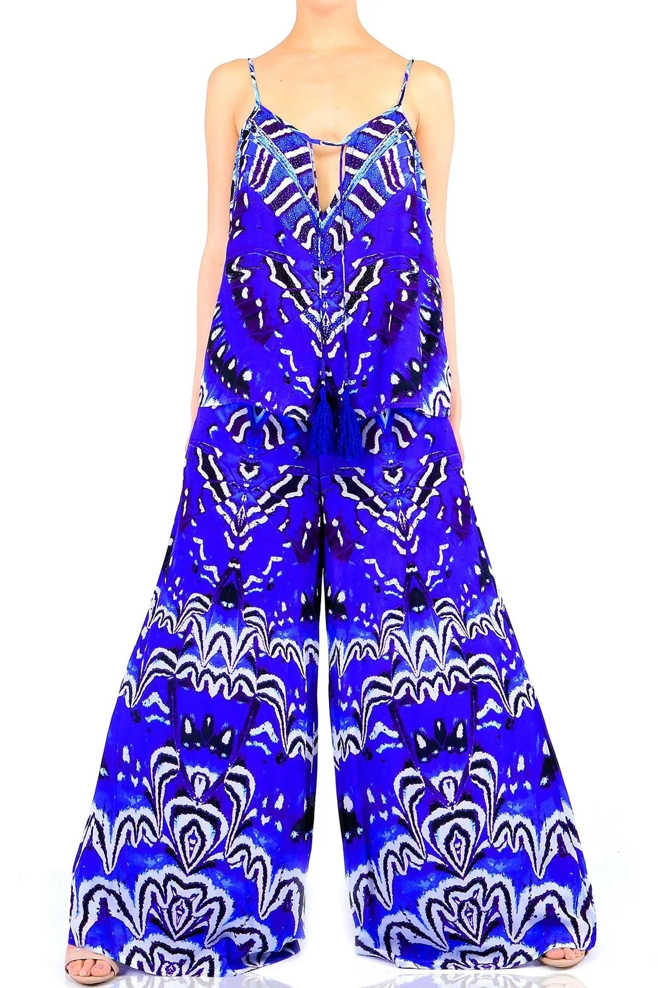 Annabella Butterfly-Print Silk Cami Top