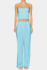 Aqua Blue Bustier Top