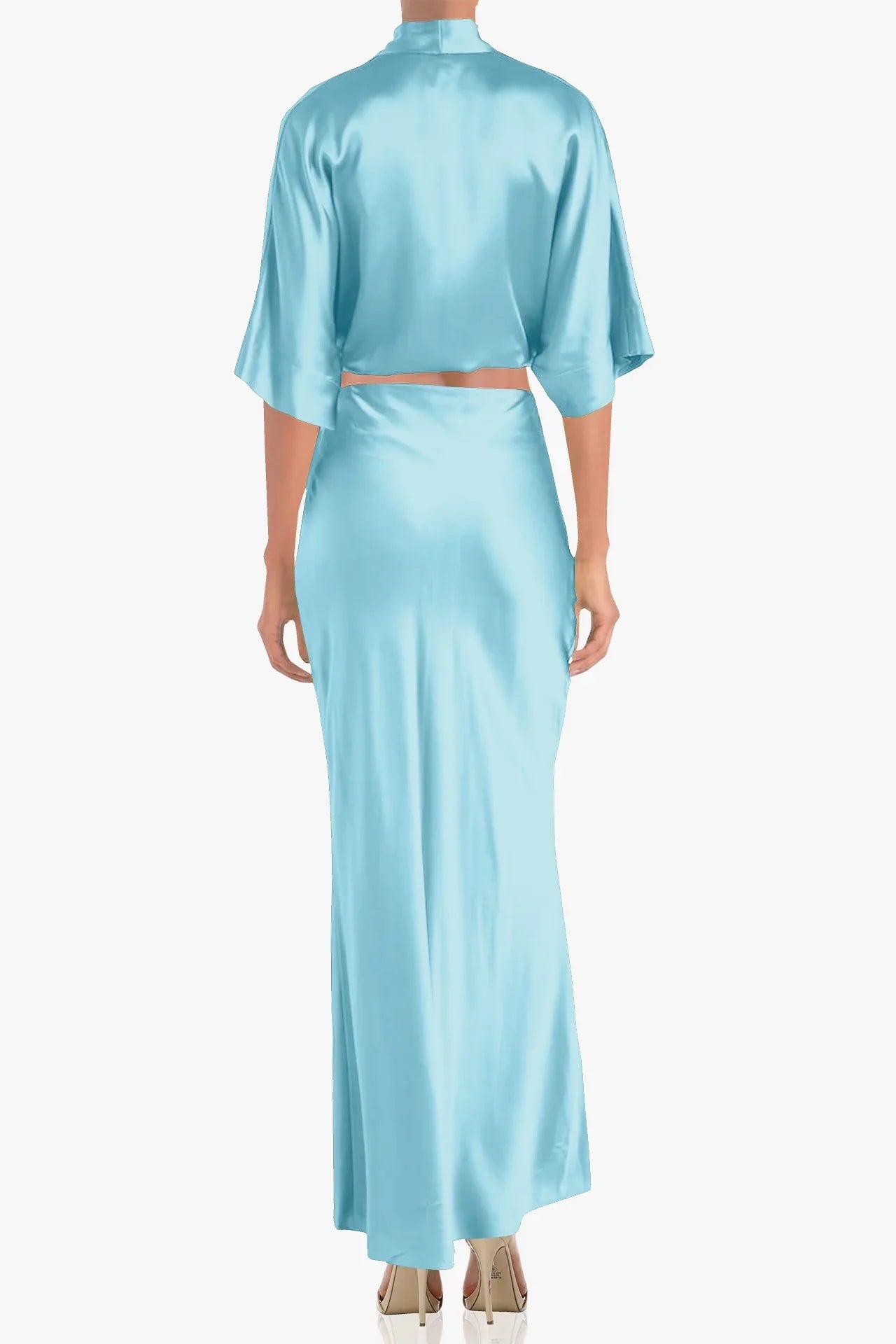 Aqua Blue Floor Length Skirt