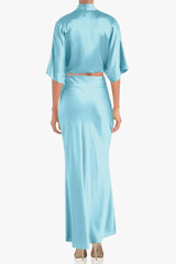 Aqua Blue Floor Length Skirt