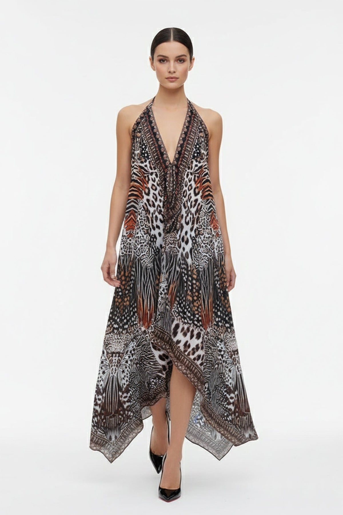 Animal Print Maxi Cocktail Dress