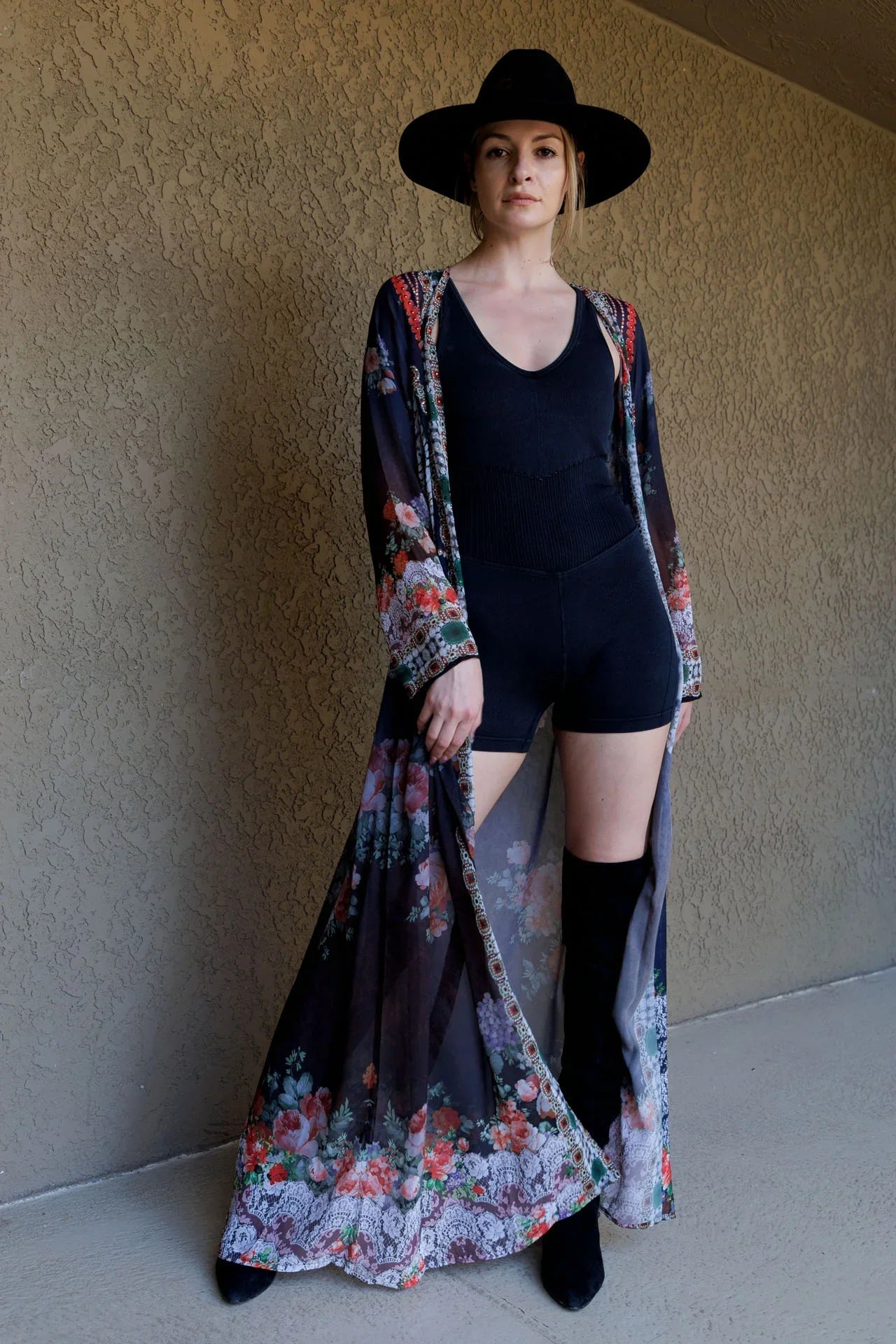 Black Full Length Caftan
