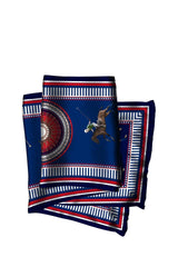Blue And White Scarves in Polo Print