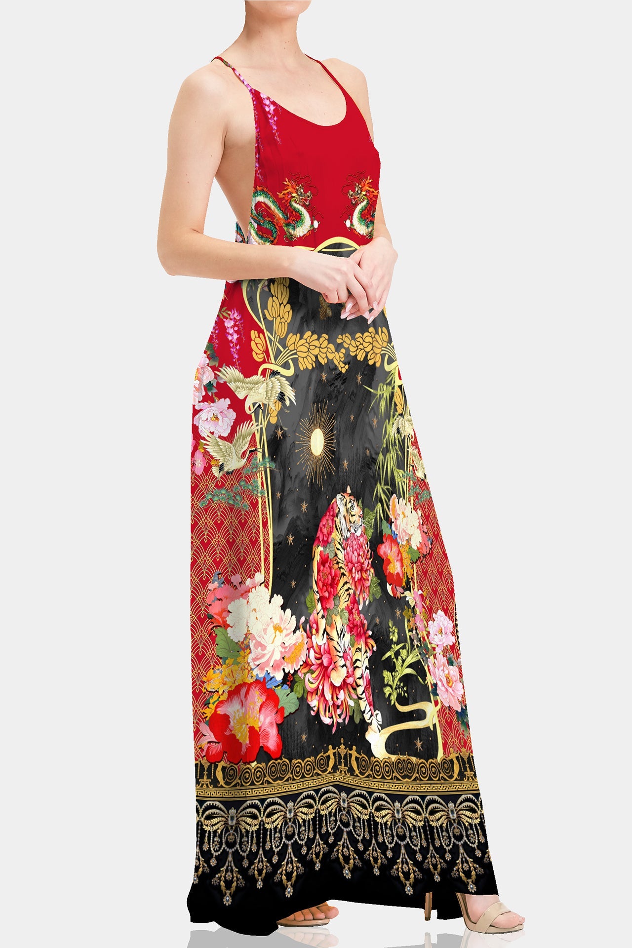 Animal Print Long Camisole Dress