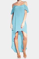 Aqua Blue Open Back Dress