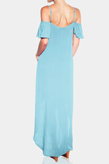 Aqua Blue Open Back Dress