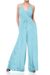 Aqua Blue Evening Jumpsuits
