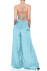 Aqua Blue Evening Jumpsuits