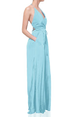 Aqua Blue Evening Jumpsuits