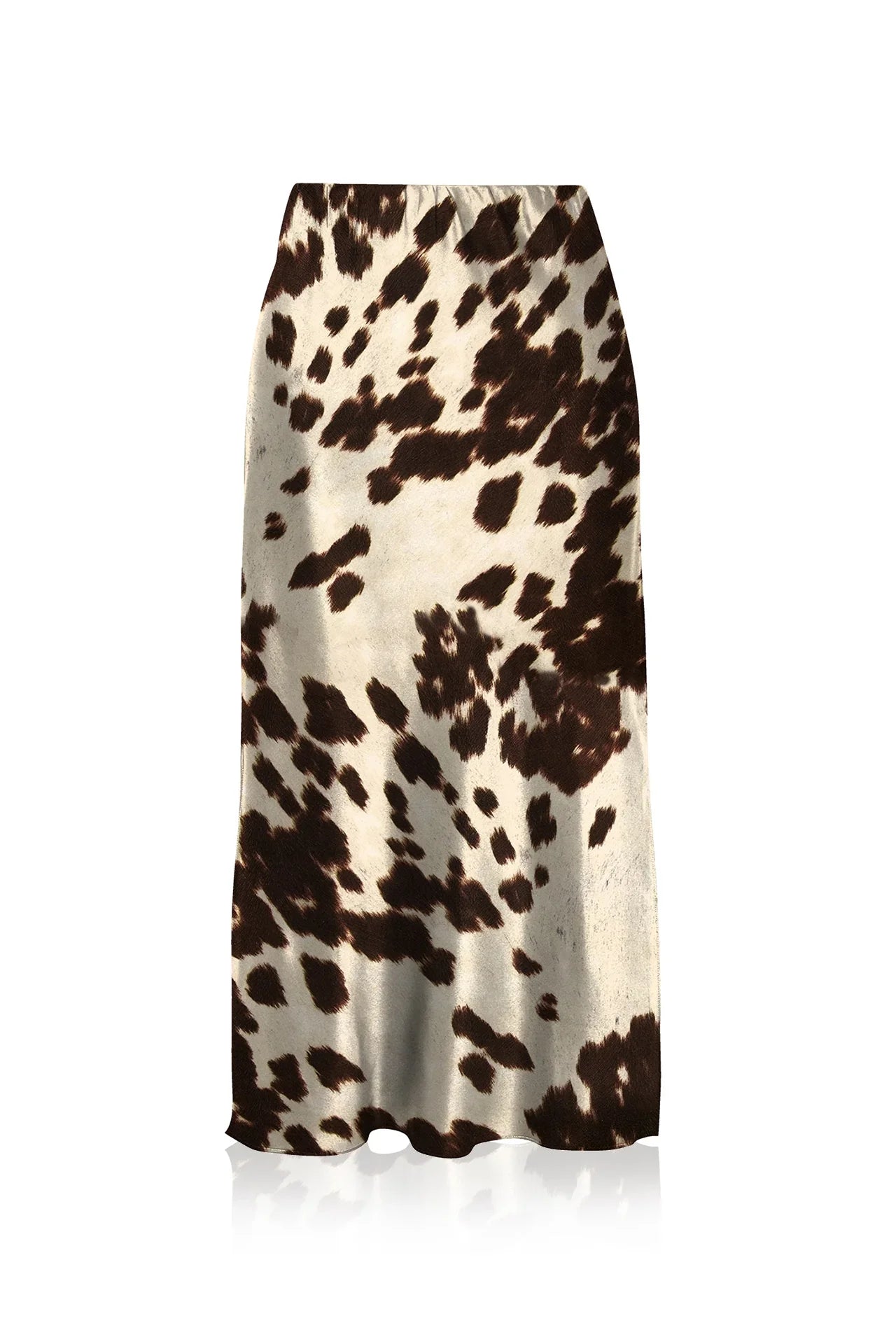 Animal Print Creme Souffle Midi Skirt For Women