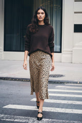 Animal Print Creme Souffle Midi Pencil Skirt