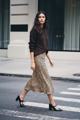 Animal Print Creme Souffle Midi Pencil Skirt