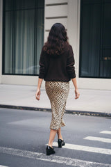Animal Print Creme Souffle Midi Pencil Skirt