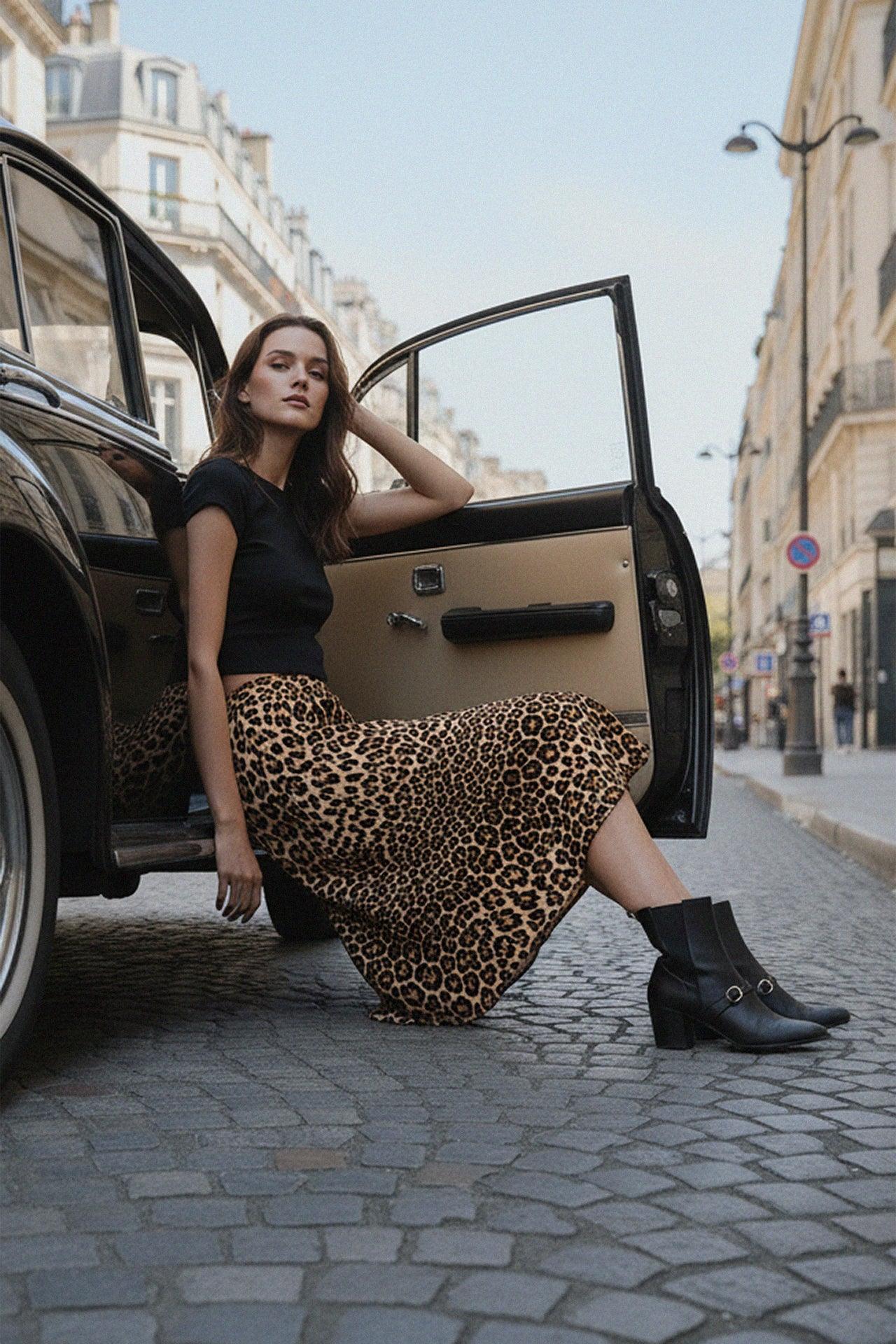 Animal Print Pencil Skirts Below The Knee
