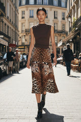 Animal Print Midi Pencil Skirt