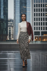 Animal Print Midi Skirt For Women
