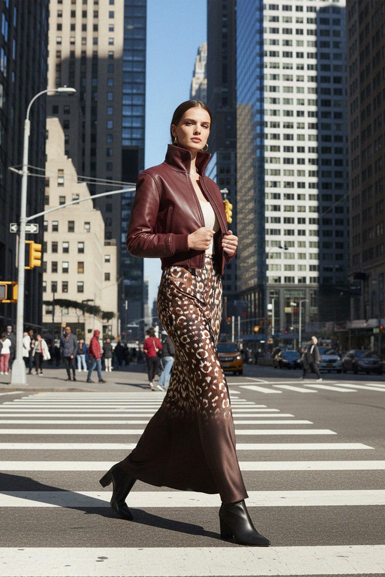 Animal Print Ladies Midi Skirts