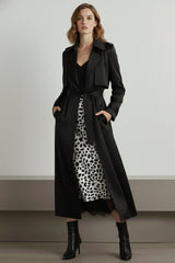 Animal Print Midi Skirt with Lace Trim