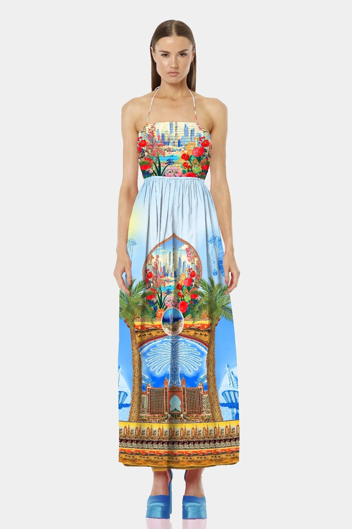Blue Long Maxi Dress for Women