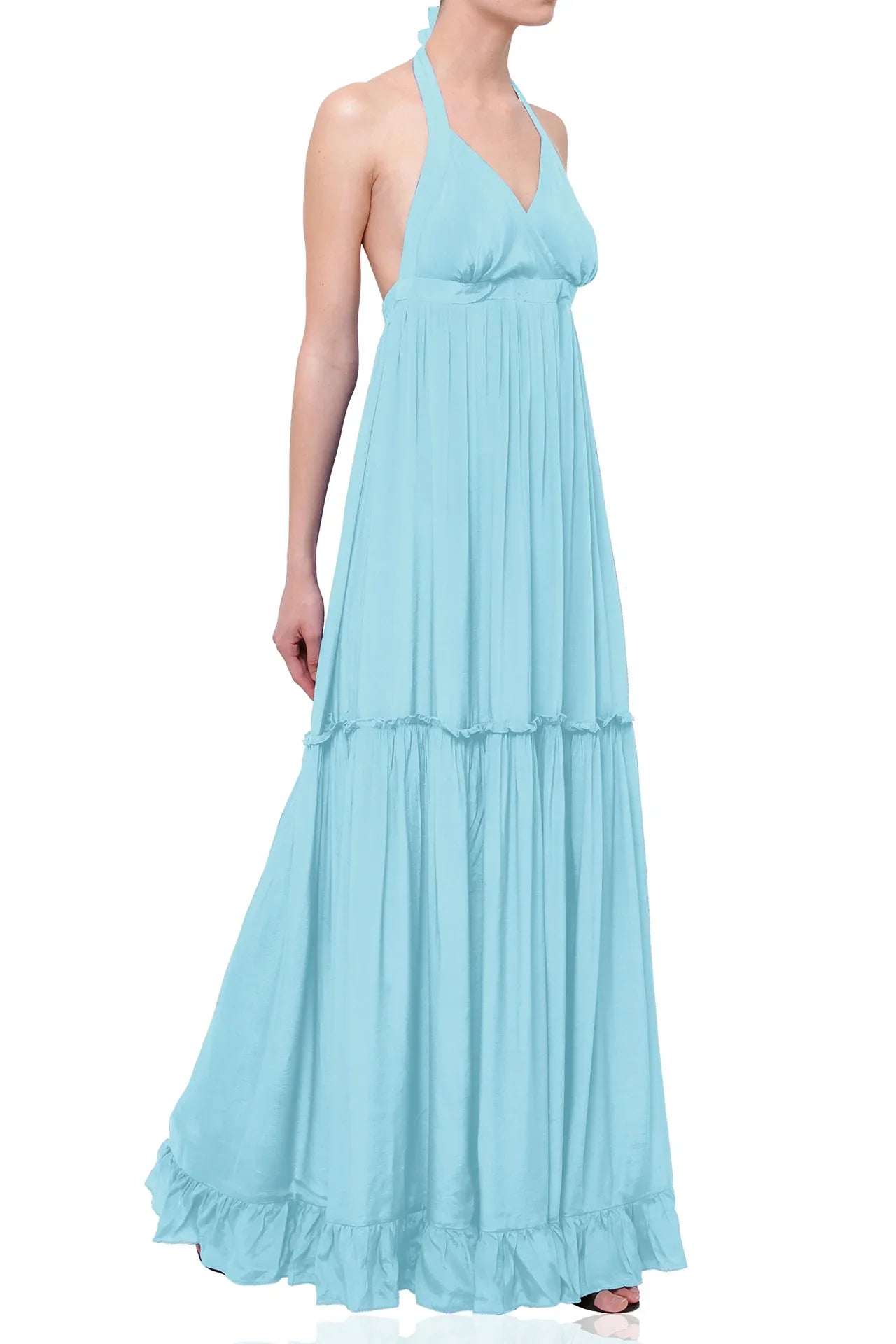 Aqua Blue Floor Length Dress