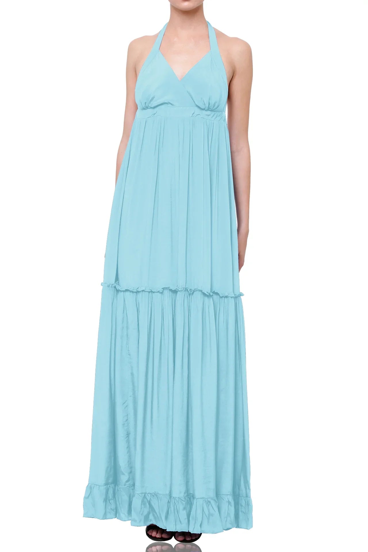 Aqua Blue Floor Length Dress