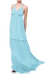 Aqua Blue Floor Length Dress