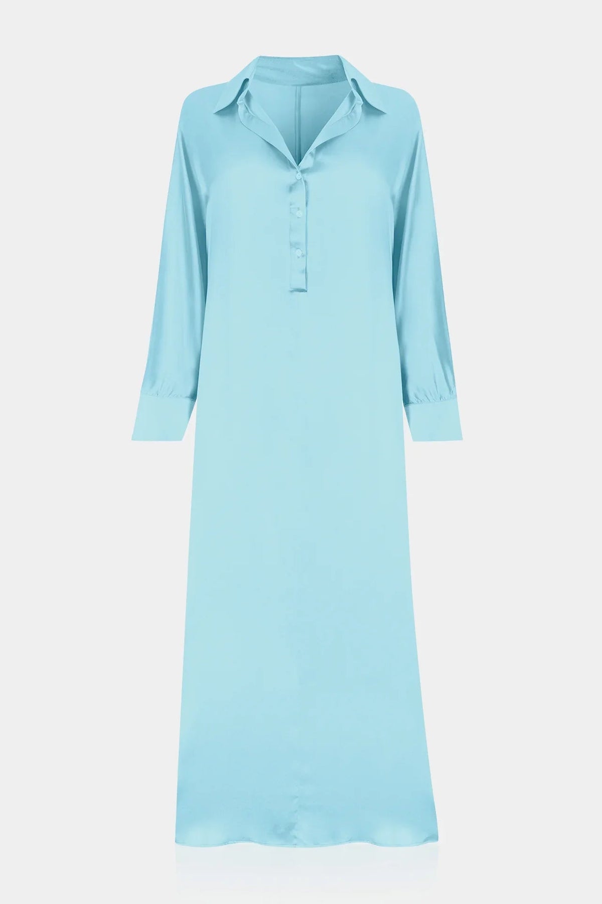 Aqua Blue Shirt Dress Womens