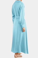 Aqua Blue Shirt Dress Womens