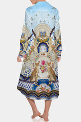 Blue Shirt Dress Midi Length